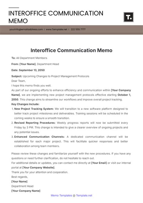 Business Communication Memo Format Templates at