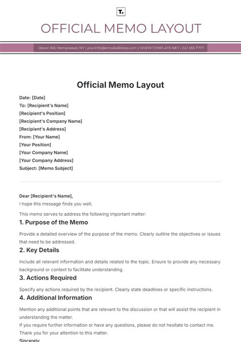 Free Microsoft Word Memo Template