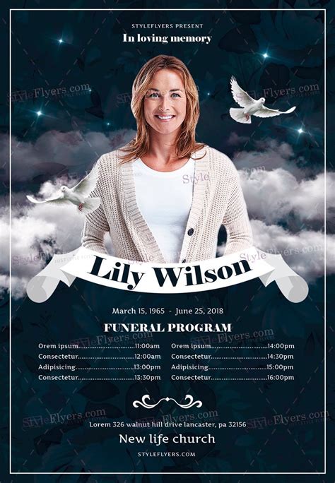Memorial Service Flyer Template Free