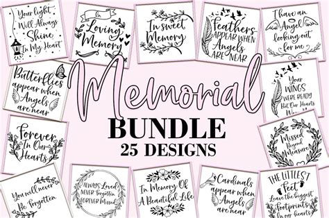 Download Memorial Service Funeral Bundle Files For Crafts