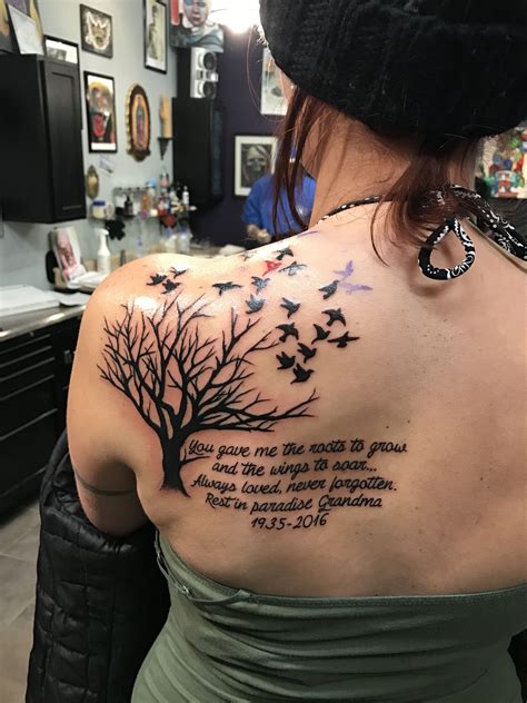 In love with my dove memorial tattoo!!! Tattoos, Grandma