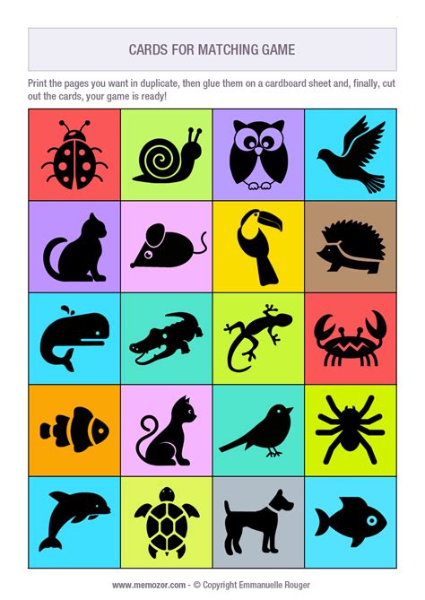 Memory Game Template Printable