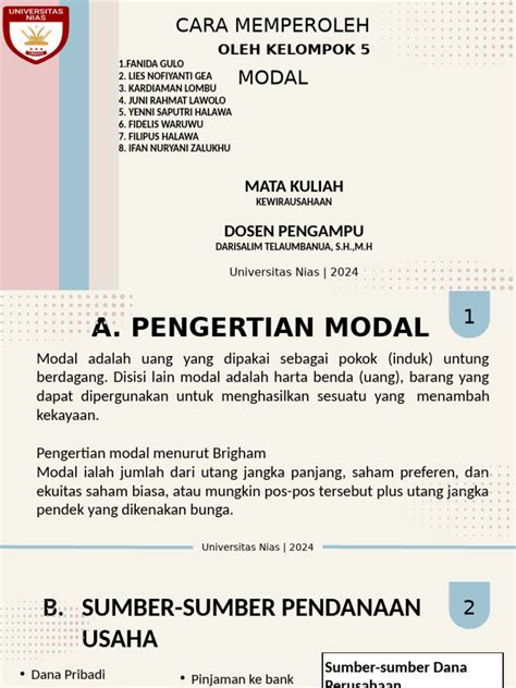 Memperoleh Modal