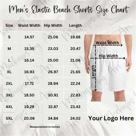 Men's Shorts Size Chart