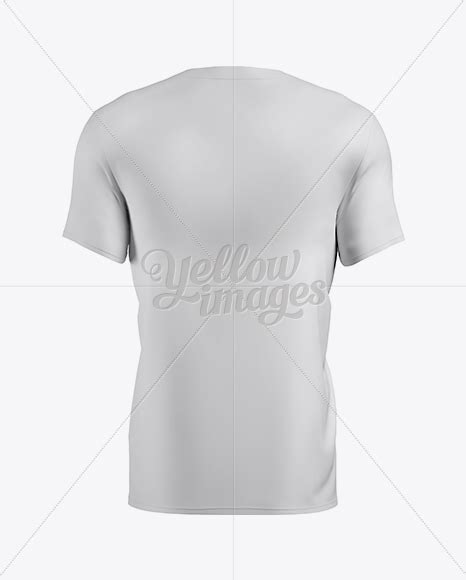 Men's T-Shirt With Buttons Mockup Back View
