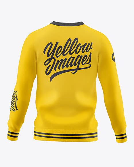 Men's V-Neck Sweatshirt Mockup Back View