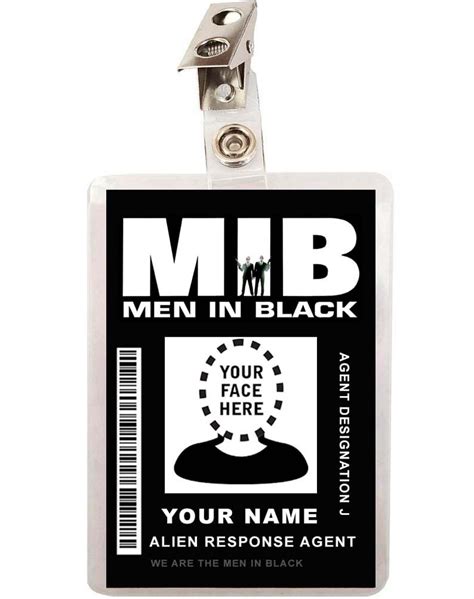Men In Black Badge Template