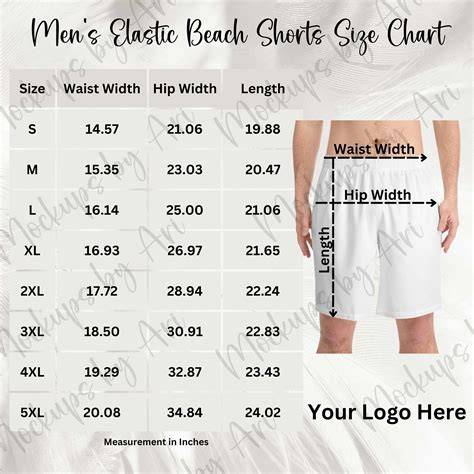 Men Short Size Chart