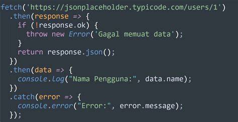 Menangani Promise JavaScript fetch