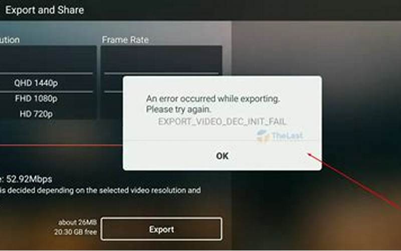 Mengatasi Masalah Export Video Dec Init Fail