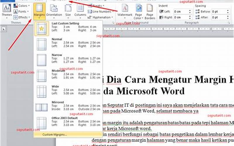 Mengatur Tata Letak Halaman Di Microsoft Word