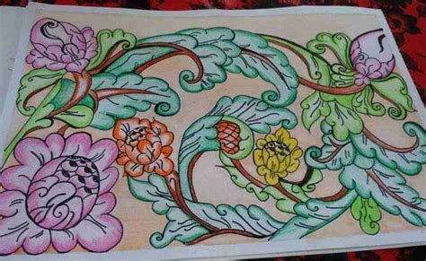 Menggambar Batik Bunga Mawar