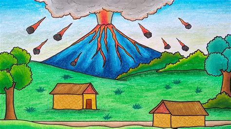 Menggambar Gunung Berapi