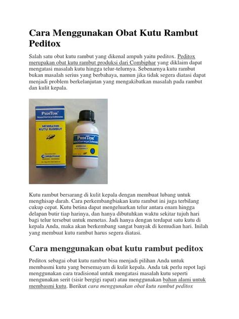 Menggunakan Obat Kutu Rambut