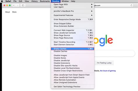 Menghapus Cache di Safari