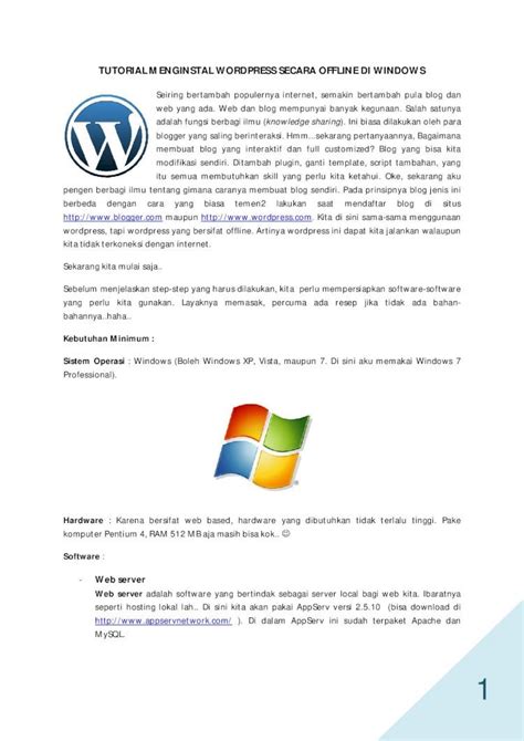 Tutorial menginstal WordPress offline