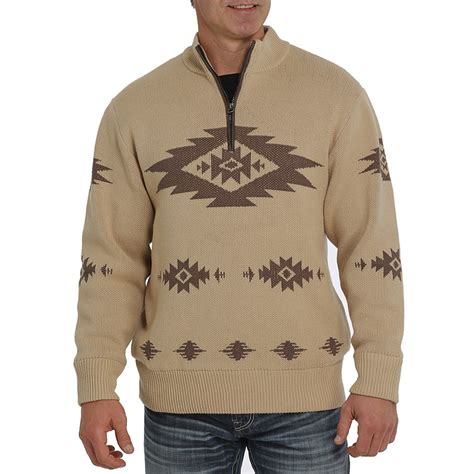 Mens Aztec Print Pullover