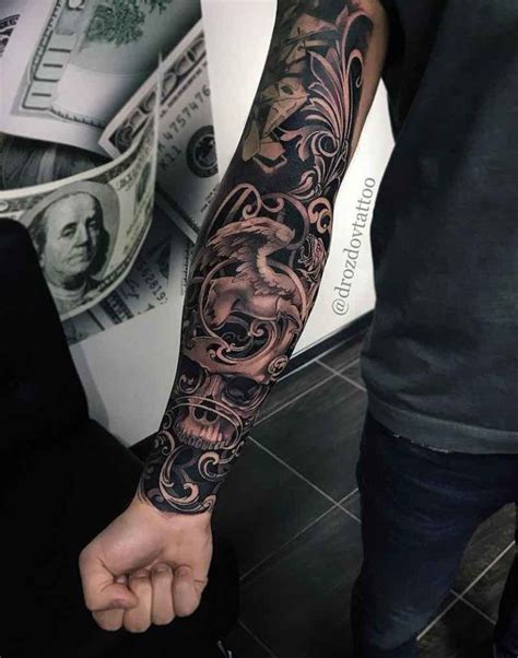 Sleeve Tattoo Designs For Men Black And Grey Cool