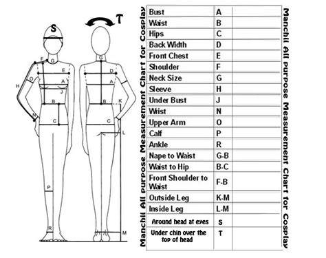 Mens Clothes Measurement Chart
