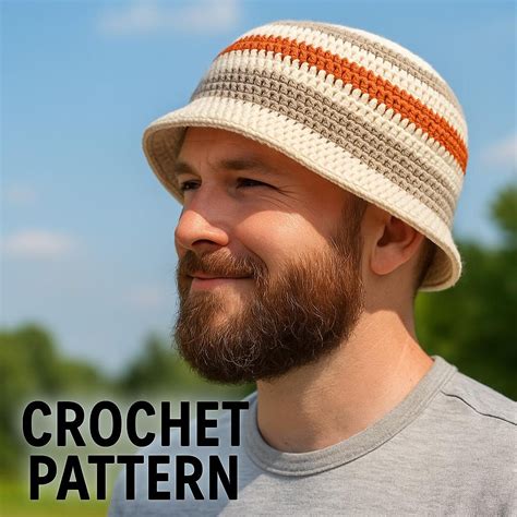 Mens Crochet Bucket Hat