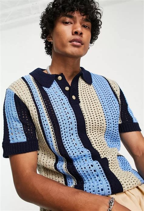Mens Crochet Polo