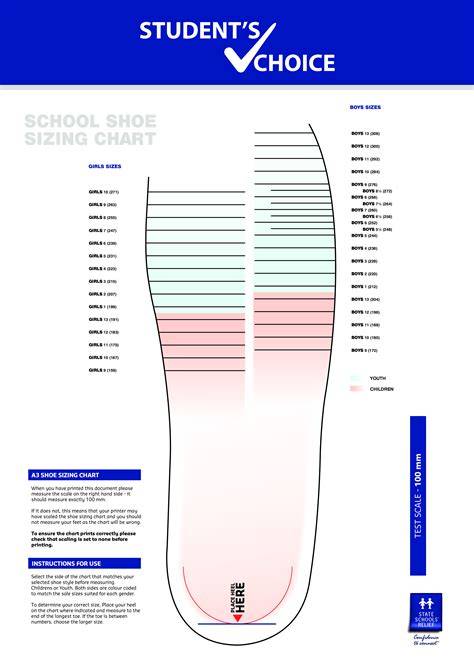 Mens Shoe Measuring Chart