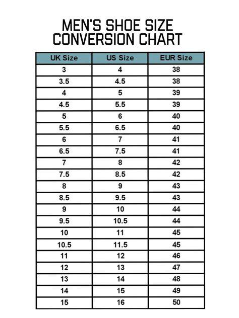 Mens Shoe Size Conversion Chart