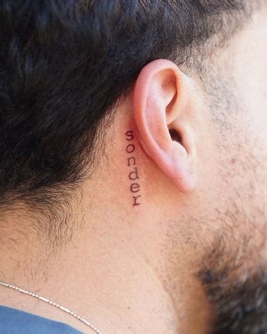 Mens Small Behind Ear Tattoos