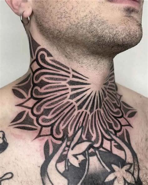 Mens Throat Tattoos