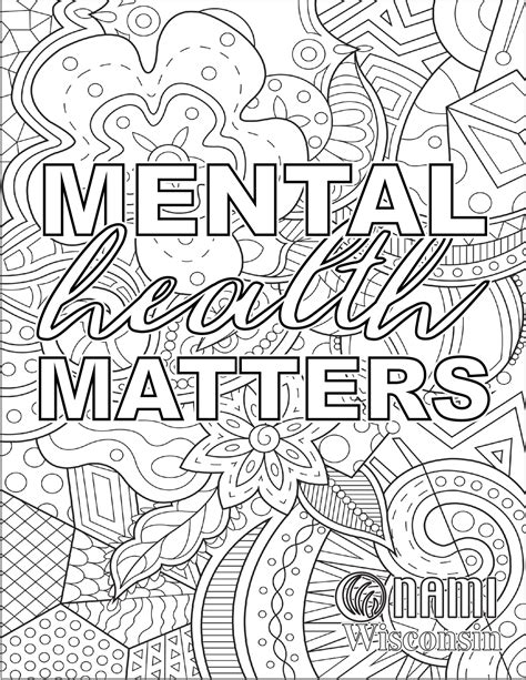 Mental Health Awareness Coloring Pages Printable