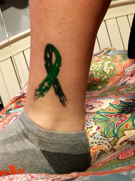 Mental Health Awareness Ribbon Tattoo Encouraging Self-Care