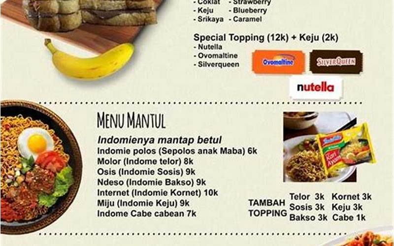 Menu Makanan Dan Minuman Cafe Semarang Terdekat