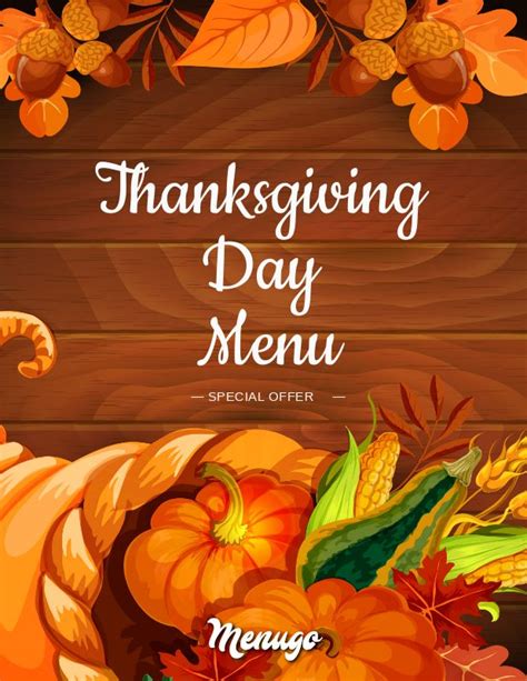 Menugo - Thanksgiving Day Menu Template