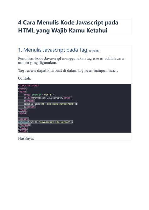 Menulis Kode JavaScript