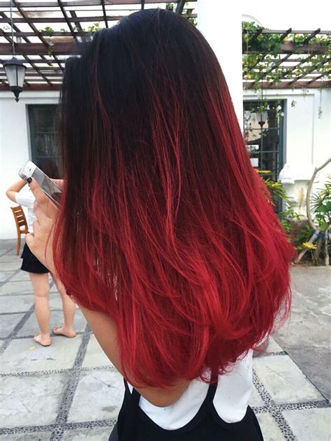 Merah balayage rambut