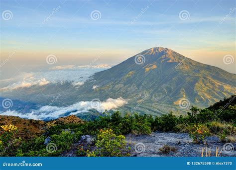 Merapi Mountain Sunrise View