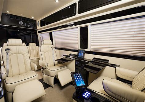 Interior of a Mercedes Sprinter Limo