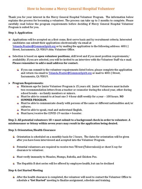 Mercy Hospital Volunteering