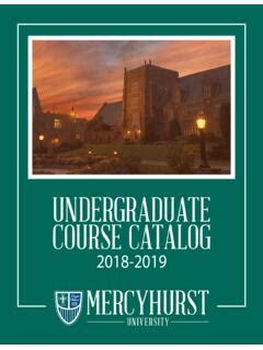 Mercyhurst University Course Catalog