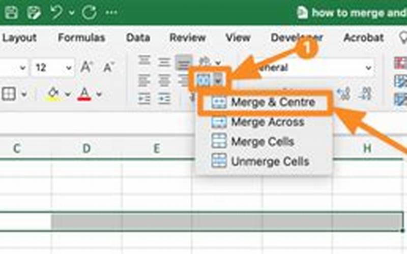 Merge & Center Button Excel Mac