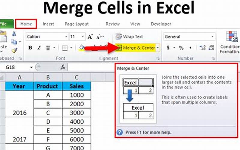 Merge Option In Excel
