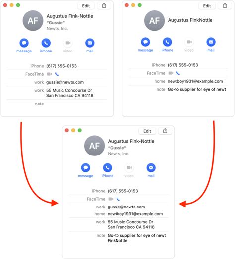 Merge contacts between accounts using Mac or PC