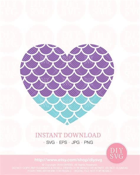 Unleash Your Inner Mermaid with the Enchanting Mermaid Heart SVG Design