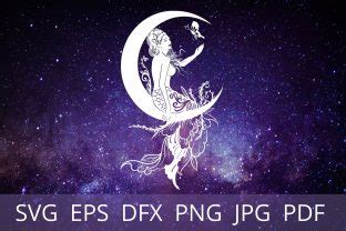 Download Mermaid Moon Flower SVG Crafts