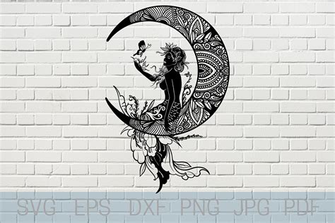 Download Mermaid Moon Flower SVG Files