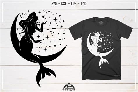 Download Mermaid Moon SVG Commercial Use DXF Files
