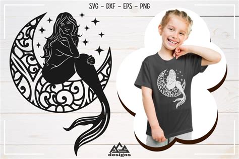 Download Mermaid Moon SVG Commercial Use For Crafts