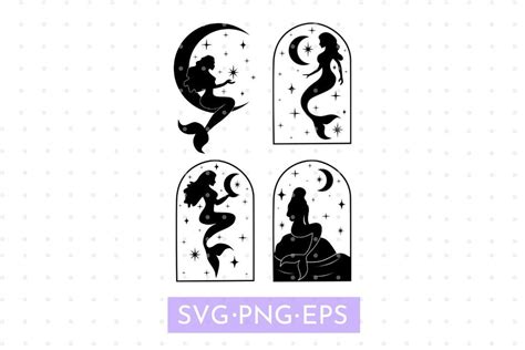 Download Mermaid Moon SVG Cut Images