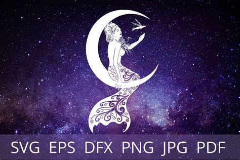 Download Mermaid Moon SVG Easy Edite