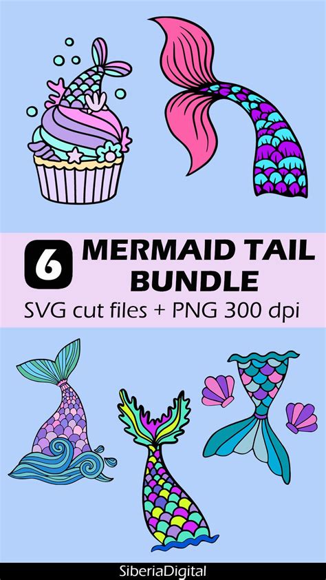 Download Mermaid SVG Bundle, Mermaid Tail Svg Files